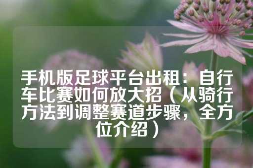 手机版足球平台出租：自行车比赛如何放大招（从骑行方法到调整赛道步骤，全方位介绍）-第1张图片-皇冠信用盘出租