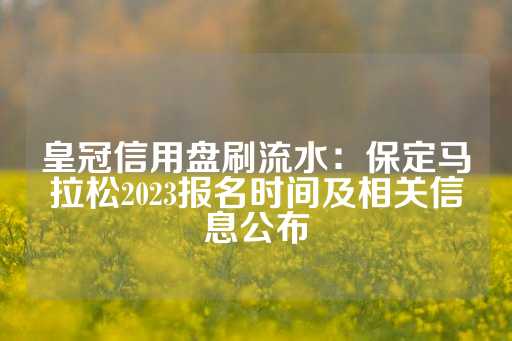 皇冠信用盘刷流水：保定马拉松2023报名时间及相关信息公布-第1张图片-皇冠信用盘出租